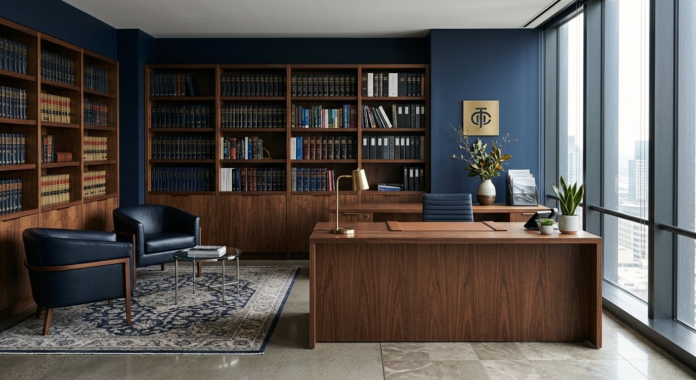 Modern law office representing professional lawyer services