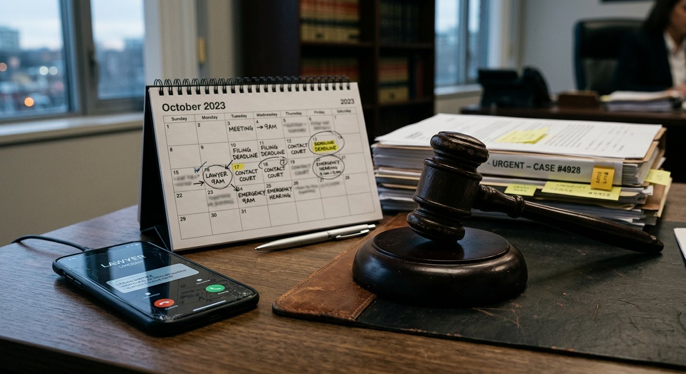 Urgent legal deadlines and lawyer contact
